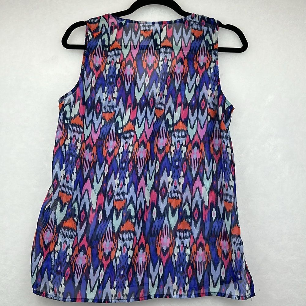 Gap Sheer Sz Small Tie Neck Sleeveless Boho Top Blouse - Picture 8 of 9